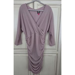 Vince Camuto‎ Ruched Glitter Dress 14 Bodycon Dusty Rose